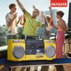 aiwa Retro Boombox CD Player with Cassette Recording, Bluetooth 5.0, FM/AM Radio, USB/SD/AUX Inputs, VU Meters, LCD Display, Dual 40W Speakers - Yellow view 4