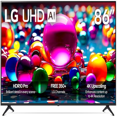 LG 86-Inch Class UHD AI 4K UA77 Series Smart TV w/AI Sound, HDR10, 4K Super Upscaling, Filmmaker Mode, Wow Orchestra, Compatible with Alexa (86UA7700PUA, 2025)