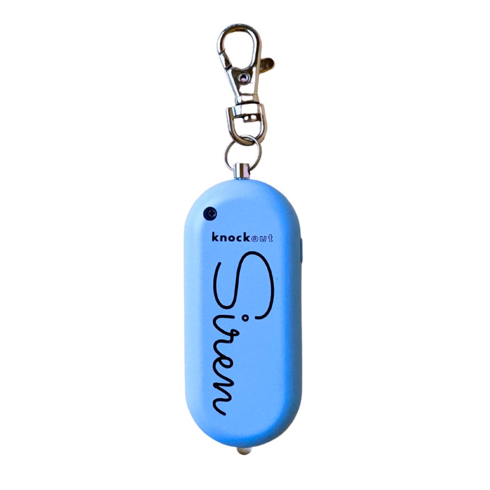 Knockout Siren - Periwinkle - Personal Security Alarm Keychain - Rechargeable - Easy to Use - Super Loud,130 DB, LED Flashlight, Emergency Safety Alarm for Women, Men, Children, Elderly - TSA Approved