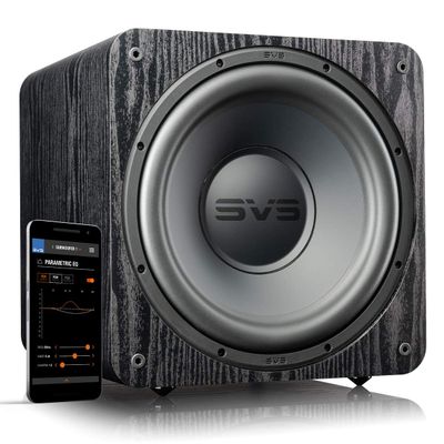 SVS SB-1000 Pro 10 Inch Sealed Subwoofer with SoundPath Wireless Audio Adapter (Black Ash)