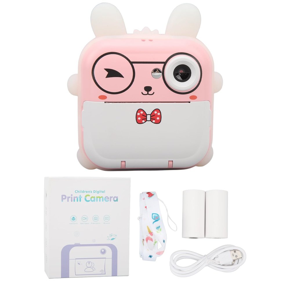Cute Cartoon Print 24MP Smart Children's Camera, Kids Mini Digital Camera with Multi Zoom and Instant Thermal Printing (#2)