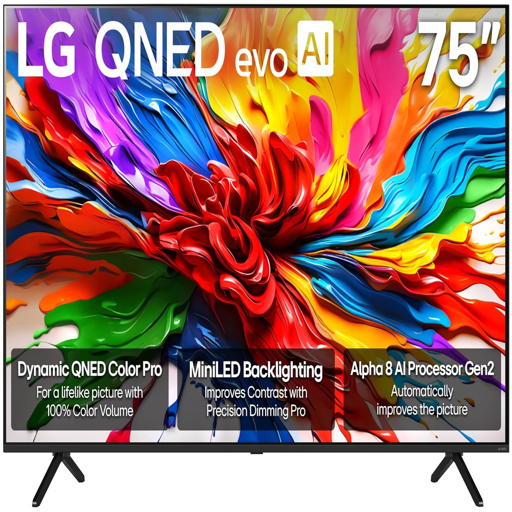 LG 75-Inch Class QNED evo AI QNED92A Series Mini LED 4K Smart TV w/Dolby Atmos, Dolby Vision, HDR10, AI Super Upscaling 4K, Filmmaker Mode, Wow Orchestra, Alexa Built-in (75QNED92AUA, 2025)