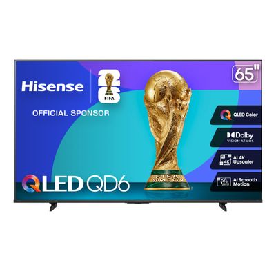 Hisense 65-Inch Class QD6 Series QLED 4K UHD Smart Fire TV (65QD6QF, 2025 Model) - QLED, Dolby Vision, Dolby Atmos, Motion Rate 120, HDR 10+, Game Mode Plus, Alexa Built in