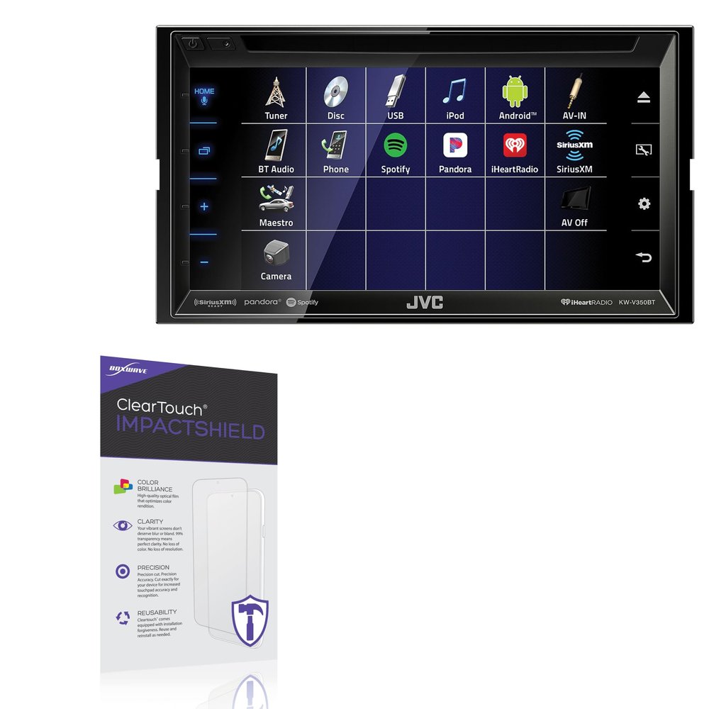 BoxWave Screen Protector Compatible with JVC KW-V350BT - ClearTouch ImpactShield (2-Pack), Impenetrable Screen Protector Flexible Film
