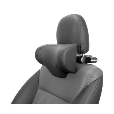 Adjustable Multi-use Car Headrest Neck Pillow for Driving Seat Head Support with Hook Tablet Holder Compatible For Tesla BMW BENZ Hyundai(Black PVC)