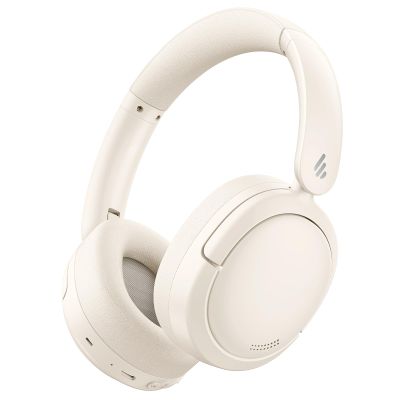 Edifier V80 Hybrid Active Noise Cancelling Headphones, True Wireless Over Ear Bluetooth Headset with 45H Playtime Hi-Res Audio Fast Charging Multipoint Connection for Travel Home Office - Ivory