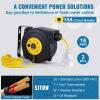 30 FT Retractable Extension Cord Reel,Heavy Duty 16AWG/3C SJTOW Retractable Power Cord Reel with Lighted Triple Tap Outlet 10 Amp Circuit Breaker 4.5FT Lead-in Cord, for Ceiling or Wall Mount view 4