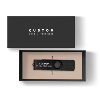 Personalized Swivel OTG USB Flash Drive with Gift Box, 100 Pack Versatile Pen Drive with Dual USB Connector, Custom Logo for Events, Giveaways and Promotional Use (2, GB)