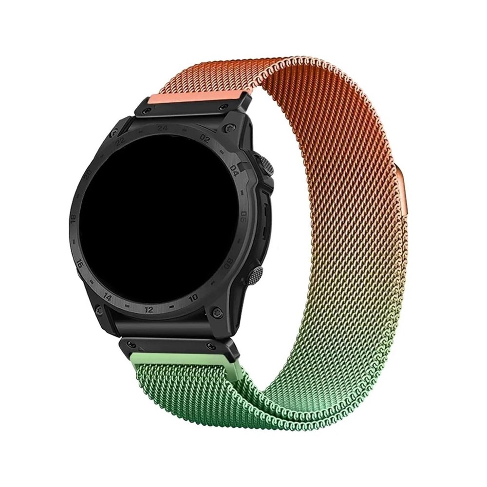 22 26mm Milanese Quick Fit Watch Strap With for Garmin Fenix8 7 7XPro Fenix 6 Fenix 5 EPIX 2 Metal Bracelet Band Accessories(Orange Green,22mm(Fenix 8 47mm))