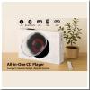 Portable CD Player with Speakers, Desktop CD Players for Home, Bluetooth, Remote Control, LED Screen, FM Radio, U Disk, AUX Port, Wired, White view 2