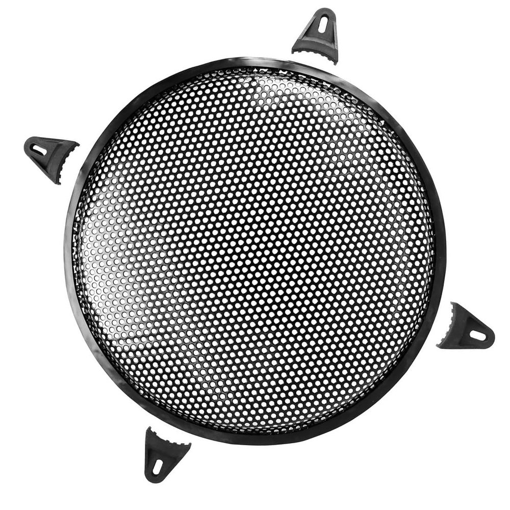 Edinstry Car Universal Audio Speaker Subwoofer Metal Waffle Grill Cover Black Protector with Rubber Edge and Clips 12 Inch