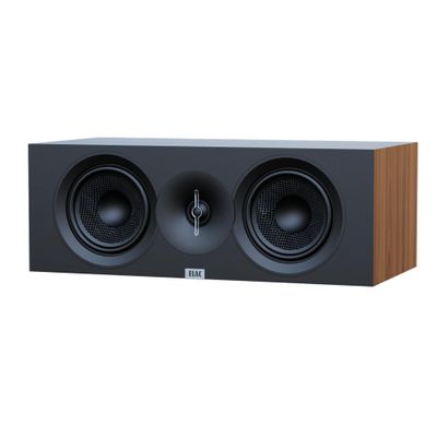 ELAC Debut 3.0 DC53-WN Center Channel Speaker, Walnut - 1 Aluminum Dome Tweeter & Dual 5.25 Aramid Fiber Woofers - 2-Way Bass Reflex - 57Hz to 38KHz Response