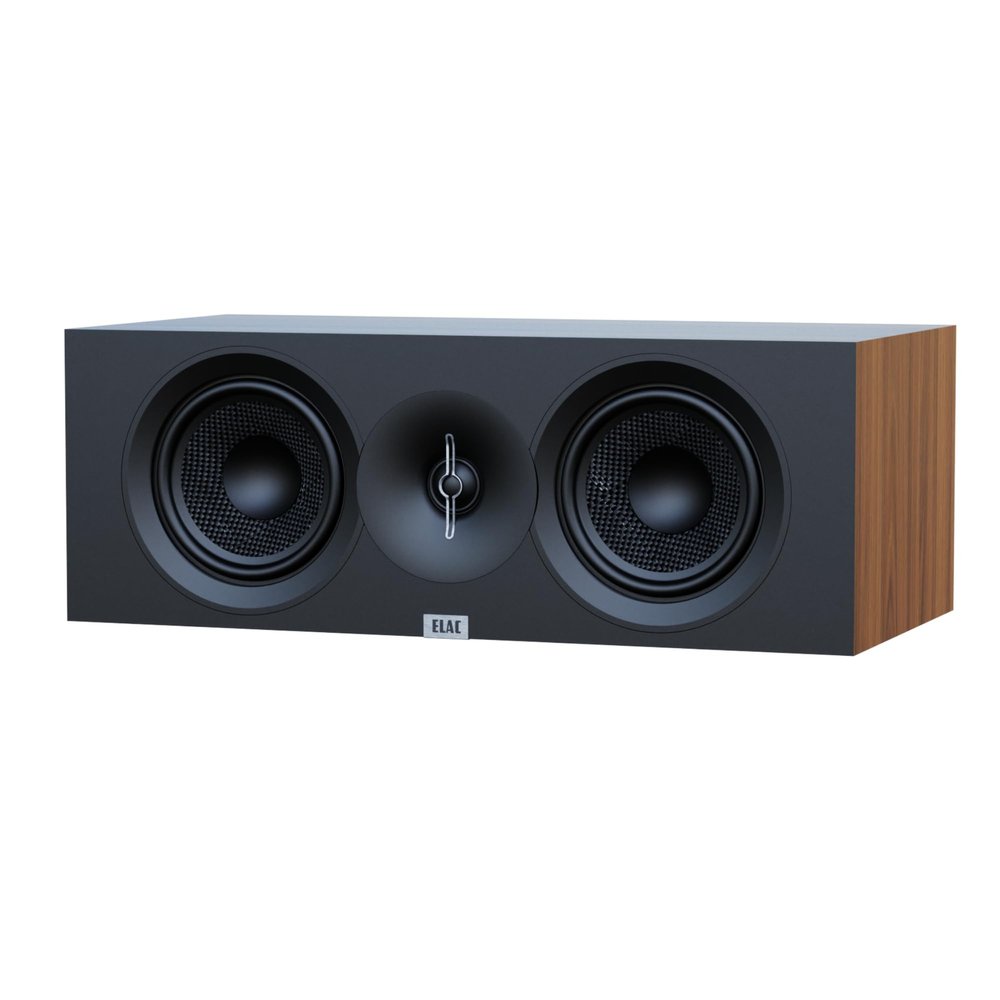 ELAC Debut 3.0 DC53-WN Center Channel Speaker, Walnut - 1 Aluminum Dome Tweeter & Dual 5.25 Aramid Fiber Woofers - 2-Way Bass Reflex - 57Hz to 38KHz Response