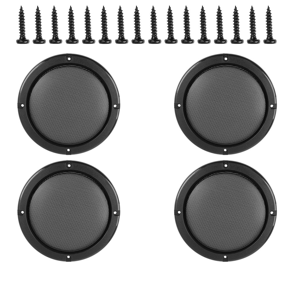 Edinstry Car 4pcs Cover 5" Mesh Protector Car Speaker Cover Woofer Subwoofer Grill Black