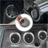 Edinstry Car 5 Speaker Grille Cover Car Auto Stereo Accessory Mesh Trim Round Subwoofer Grille Horn Protective Guard Silver Tone view 3