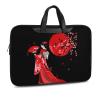 Anime Girl Japanese Geisha Laptop Tote Bag Leather Computer Bag Work Carrying Case Durable Handbag Briefcase 37x28cm Black-style view 1