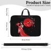 Anime Girl Japanese Geisha Laptop Tote Bag Leather Computer Bag Work Carrying Case Durable Handbag Briefcase 37x28cm Black-style view 2