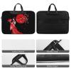 Anime Girl Japanese Geisha Laptop Tote Bag Leather Computer Bag Work Carrying Case Durable Handbag Briefcase 37x28cm Black-style view 4