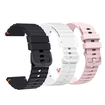 Lamshaw Compatible for AT&T AmiGo Jr Watch Bands, New Silicone Woven Line Adjustable Replacement Strap Compatible for amiGo Jr Watch (3 Pack-Black+White+Pink)