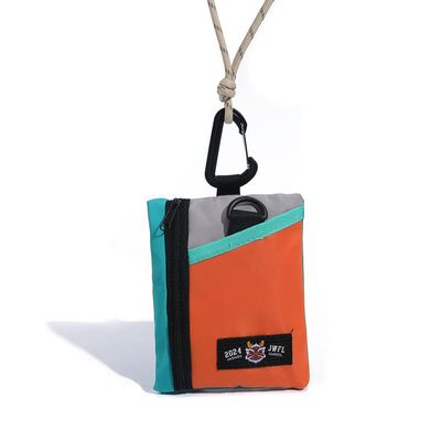 Compatible with JBL Endurance Peak 3 Portable Bluetooth Earphone Storage Pouch with Lanyard -Stylish Color - Block Design, Ideal for On - The - Go Protection and Easy Carrying (Orange Lion Dance)