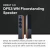 ELAC Debut 3.0 DF53-WN Floorstanding Speaker, Walnut (Each) - 1 Aluminum Dome Tweeter, 5.25 Aramid Fiber Midrange & Dual 5.25 Aramid Fiber Woofers - 3-Way Bass Reflex - 38Hz to 38KHz Response view 2