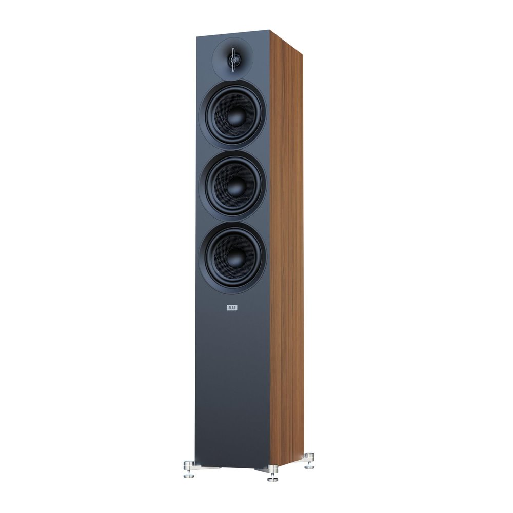 ELAC Debut 3.0 DF63-WN Floorstanding Speaker, Walnut (Each) - 1 Aluminum Dome Tweeter, 6.5 Aramid Fiber Midrange & Dual 6.5 Aramid Fiber Woofers - 3-Way Bass Reflex - 31Hz to 38KHz Response