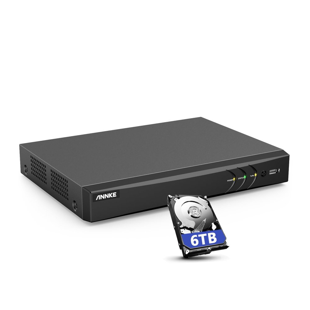 ANNKE 4K 8CH DVR for Security Camera, H.265+ 8 Channel Hybrid 5-in-1 Surveillance Digital Video Recorder, AI Human/Vehicle Detection, Compatible with Alexa, Easy Remote Access, 6TB Hard Drive Disk