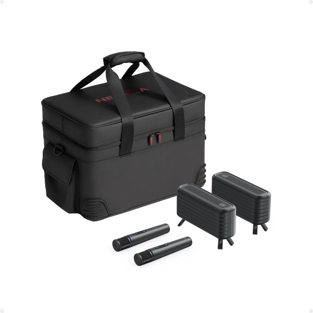 NEBULA X1 Accessory Pack for Projector, With Wireless Satellite Speakers, Wireless Microphones, Carry Case, All-in-One Entertainment Kit, Compatible with NEBULA X1, For Party, Karaoke, Portable Cinema