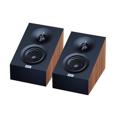 ELAC Debut 3.0 DA43-WN Atmos-Enabled On-Wall Speakers, Walnut (Pair) - 1 Aluminum Dome Tweeter & 4 Aramid Fiber Woofer - 2-Way Bass Reflex - 48Hz to 38KHz Response