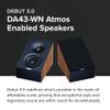 ELAC Debut 3.0 DA43-WN Atmos-Enabled On-Wall Speakers, Walnut (Pair) - 1 Aluminum Dome Tweeter & 4 Aramid Fiber Woofer - 2-Way Bass Reflex - 48Hz to 38KHz Response view 2