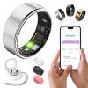 RICHCLLCTR Health Rings for Women Men, Fitness Tracker with Heart Rate,Blood Oxygen, Blood Pressure, Sleep/Step Tracker, IP68 Waterproof Smart Ring for iPhone & Android (Silver, 10#) view 1