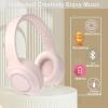 YYTSGG Wireless Headphones Bluetooth, Foldable Over Ear Headphones, Hi Fi Stereo Headphone Built in Mic for phone/TV/PC/MP4/Home/Office (Blush) view 2
