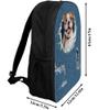 Dog Backpack - Saluki Dog with Ripped Denim Pattern Decor Casual Backpack for Travel, School & Daily Use | Lightweight Durable Design with Laptop Compartment (17") view 3