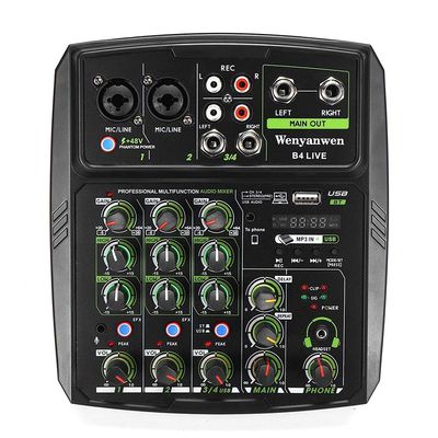 Audio Mixer Recording Sound Card Phone Live Broadcast Dj Ktv 4 Channel Usb/pc for Condenser Microphone
