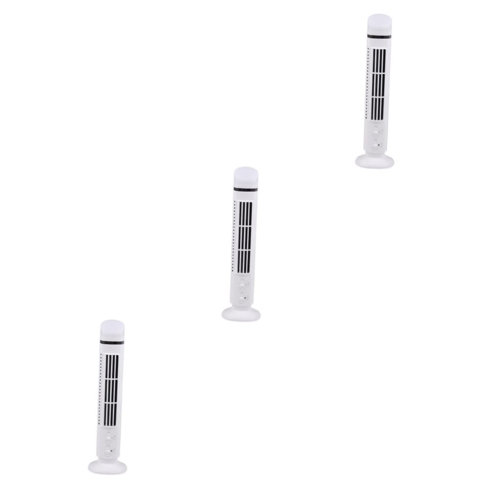Angoily 3pcs Mini Usb Cooling Fan with Light Silent Tower Fan for Home Office Multi-function Desk Accessory for Bladeless Design for Safety for Families with Boys and Girls and Elderly