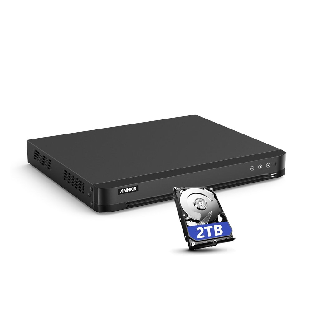 ANNKE 4K 16CH DVR for Security Camera, H.265+ 16 Channel Hybrid 5-in-1 Surveillance Digital Video Recorder, AI Human/Vehicle Detection, Compatible with Alexa, Easy Remote Access, 2TB Hard Drive Disk