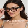 Icesor Thick Square Blue Light Blocking Glasses Trendy Chic Anti Eyestrain TV Computer Gaming for Women Men Hermes Style view 2