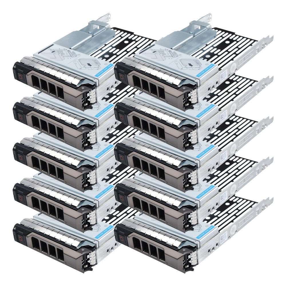 10-Pack 3.5" Hard Drive Tray Caddy with 2.5" Drive Adapter Compatible with Dell PowerEdge Servers R430 T430 R530 T630 R730 R930 R420 T420 R520 T620 R720 R410 R415 T410 5510 R515 T610 R710 T710