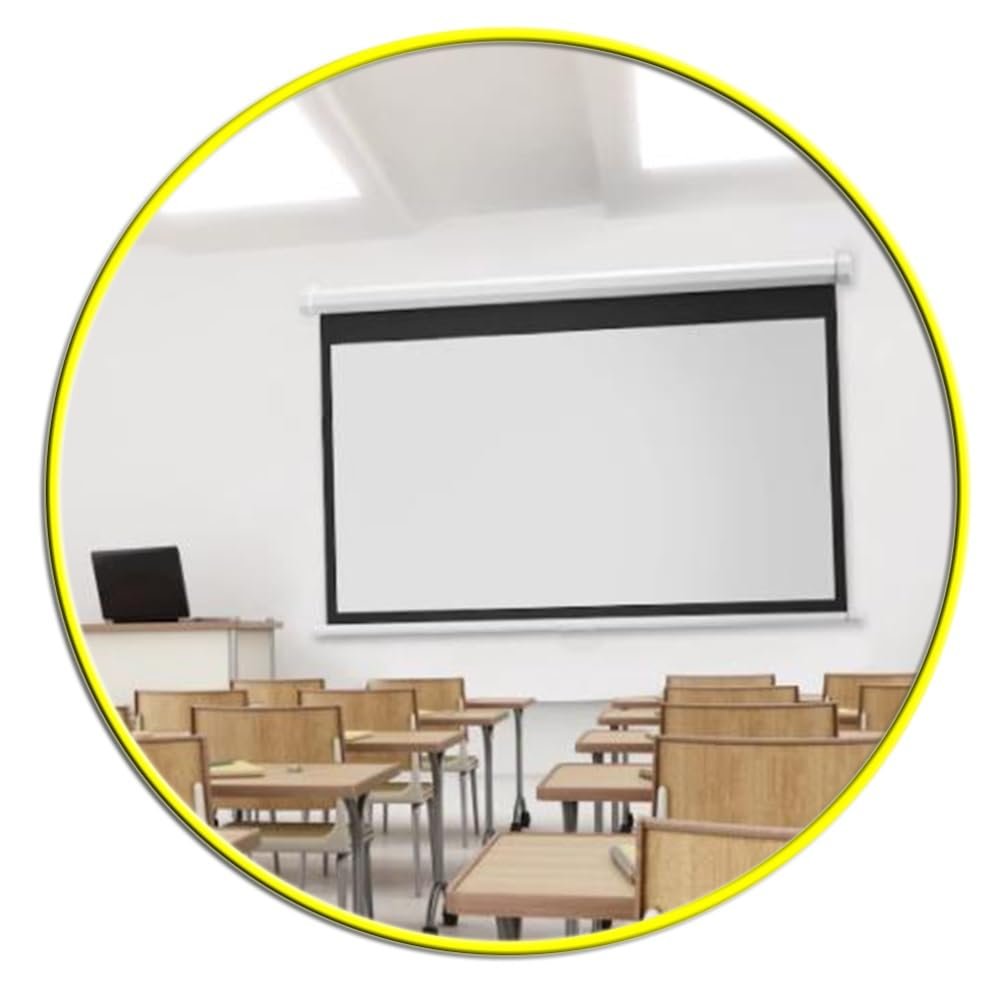 BEWEGNLNHK Manual Pull Down Movie Screen 60" 72" HD Projection Screen, Retractable Projector Screen, Projection Screen with Auto Locking for Home Office Meeting Cinema(60In 4:3)