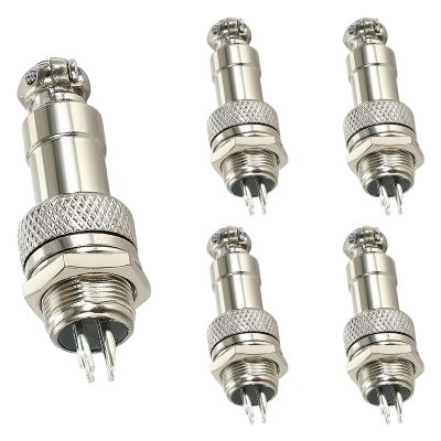 5Sets GX12 Aviation Connector - Circular Metal Plug & Socket Set with Panel Mount (4Pin Options)IP68 Waterproof