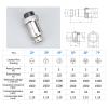 5Sets GX12 Aviation Connector - Circular Metal Plug & Socket Set with Panel Mount (4Pin Options)IP68 Waterproof view 3