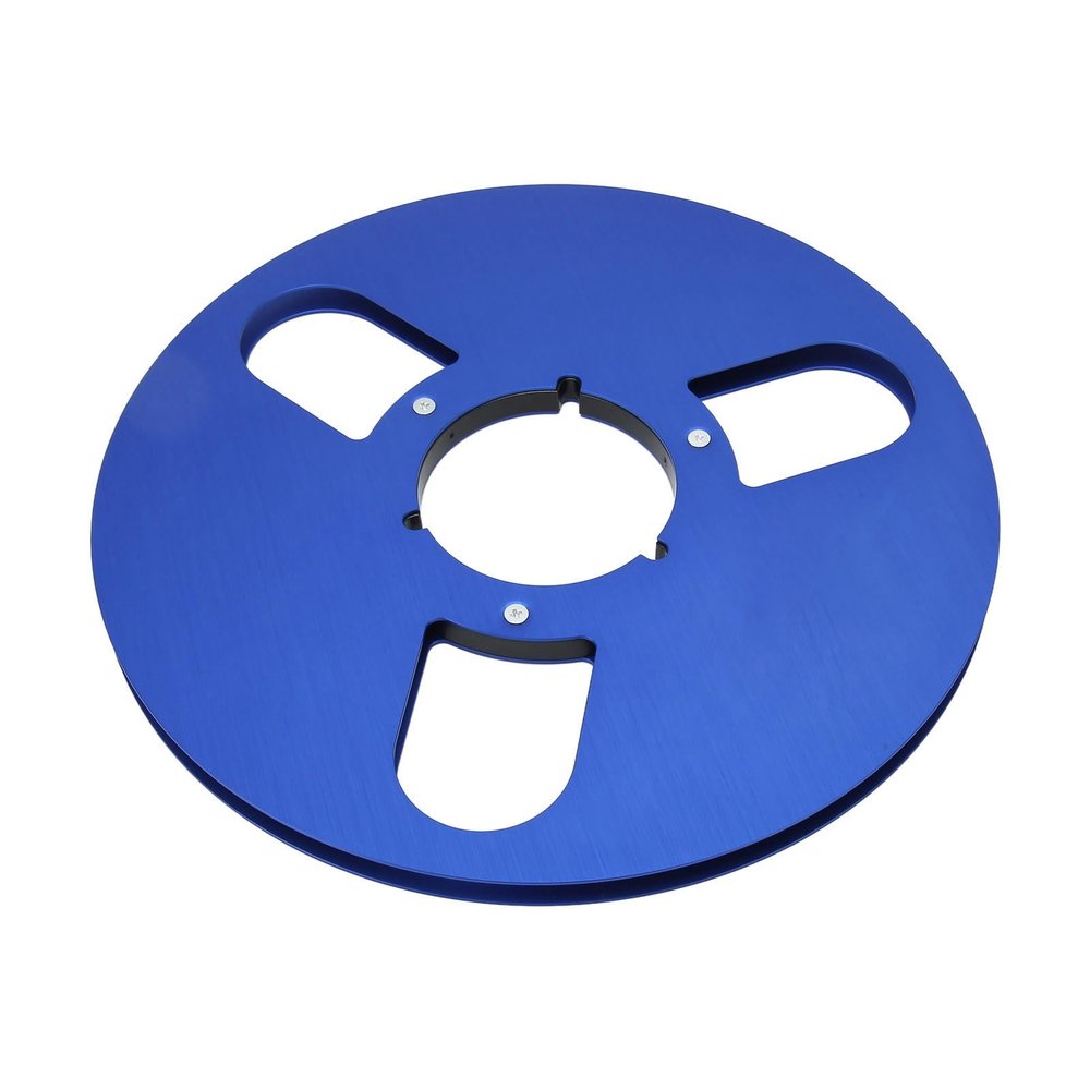 1/4 10.5 Inch Empty Tape Reel, 3 Hole Aluminum Alloy Takeup Reel for NAB Reel to Reel Tape Recorder, Precision Machine Parts, Sturdy and Dependable (Blue)