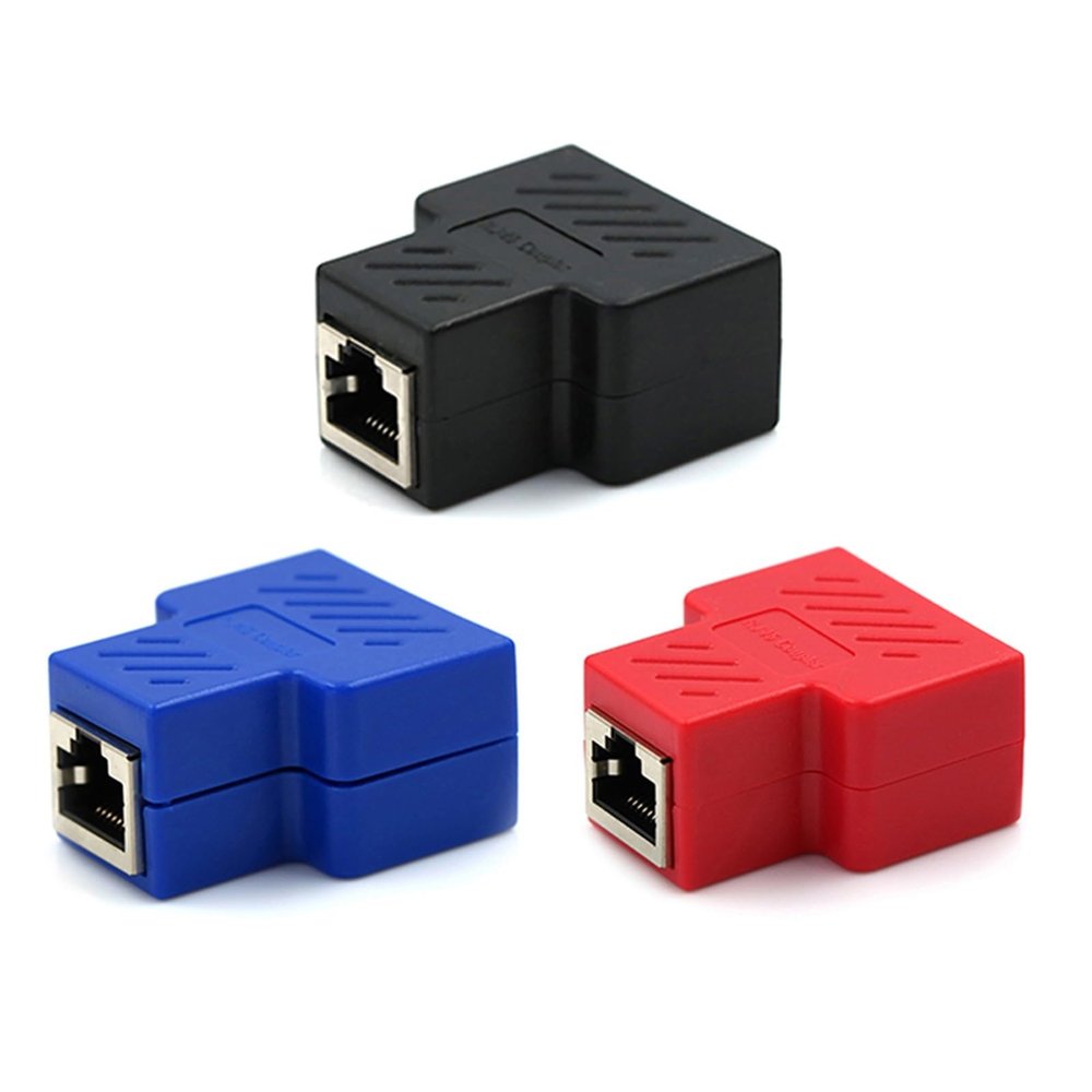 QWLEYCHN Splitter Adapter 1 to 2 Dual LAN Ethernet Socket Network Connections Splitter Adapter for PCB Board Welding Blue Black Red(Blue)