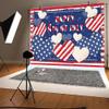 10X10ft 4th of July Photo Backdrop Photography Background, Rustic Patriotic Independence Day American Flag Heart Veterans Memorial Day Backdrops Photo Booth Prop Decorations Wall Decor Tablecloth view 3