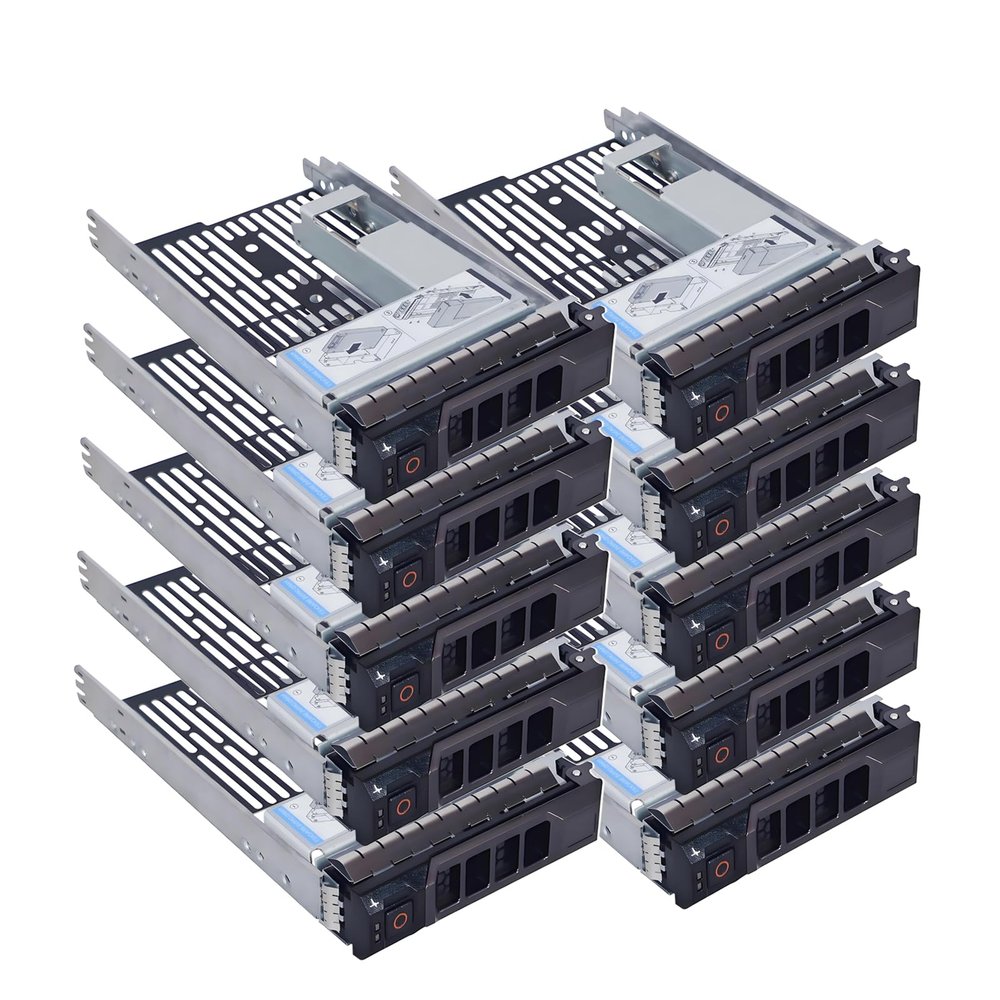 10-Pack 3.5" Hard Drive Tray Caddy with 2.5" Drive Adapter Compatible with Dell PowerEdge Servers R540 R640 R740 R6415 R550 R650 R750 R7515 R7525 T560 R660 R760 R470 R570 R6715 R6725 R7715 R7725