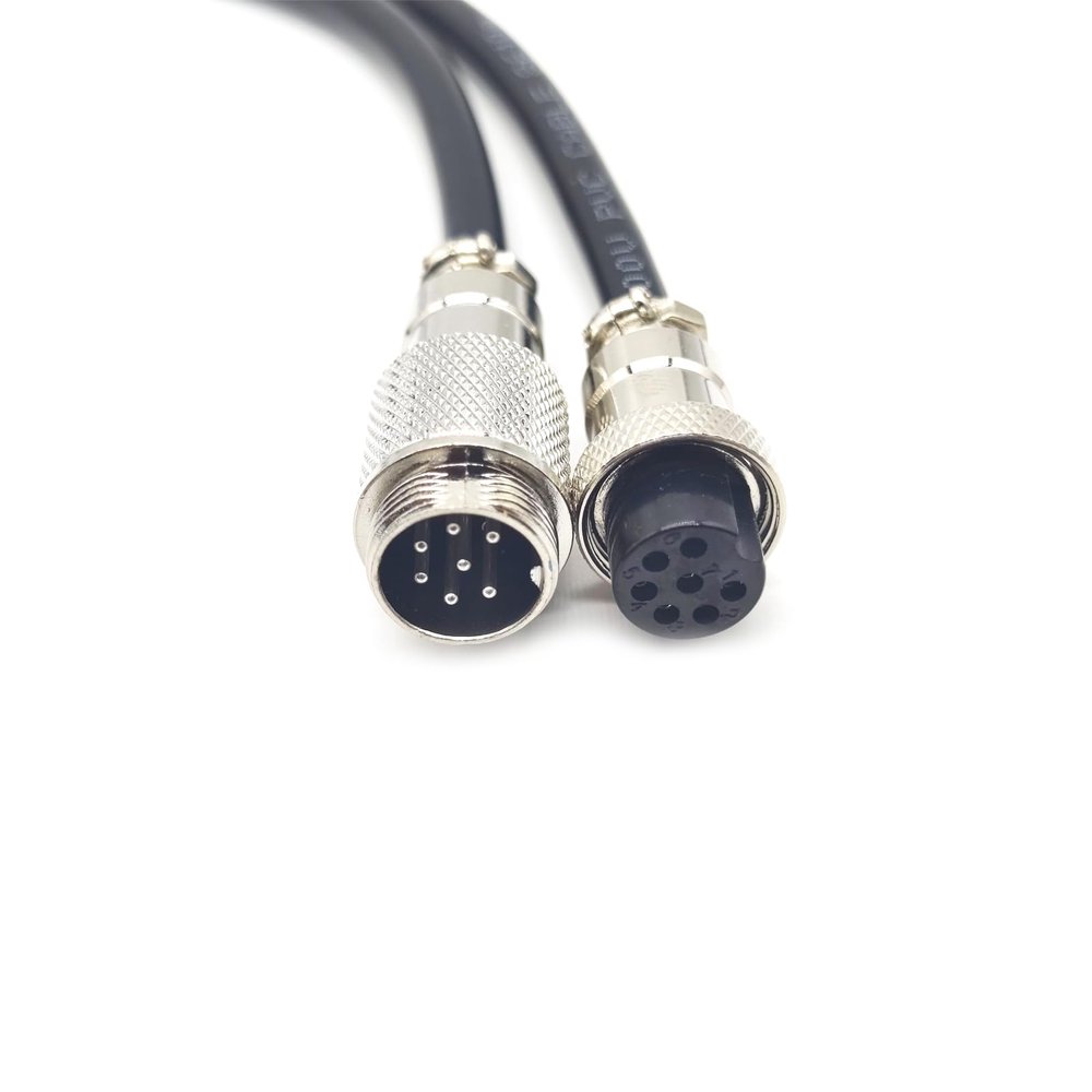 3.28 ft GX16 7 Pin Male to Female Cable, GX16 7Pins Female to Male Head Aviation Cordset Electrical Connector Panel Mount Circular Metal Adapter Cordset for Ships 5A 125V 22AWG (1meter)