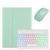 Backlit Keyboard for Galaxy Tab S9 FE+ 12.4/ Tab S10+ / Tab S9+ /S8+/S7+/S7 FE 12.4 inch Case with Mouse and Magnetic Detachable Backlight Color Keyboard,Mint Green+White view 1