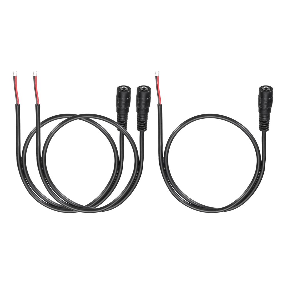 MECCANIXITY 3pcs DC Power Pigtails Cable, 3.5mm x 1.35mm Female Barrel Plug Connector to Bare Wire Open End 50cm for PC Laptop Toys Cellphone Electronic Devices