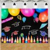 Colorful Crayons Graduation Party Backdrops Preschool Celebration Cake Table Banner Kindergarten Graduation Photo Backdrops Preschool Prom Backdrops Vinyl (5ft3ft) view 1