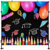 Colorful Crayons Graduation Party Backdrops Preschool Celebration Cake Table Banner Kindergarten Graduation Photo Backdrops Preschool Prom Backdrops Vinyl (5ft3ft) view 2